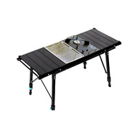 Table de barbecue pliable et portable pour l'extérieur, réglable en hauteur