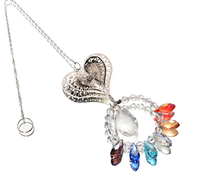 Nouveau Design Cristal Suspendu En Forme De Coeur Prisme Gem Ball 7 Chakra Perles Papillon Libellule Sun Catchers Ange Fleur Sphère Boule