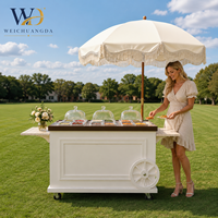 Présentoir de Buffet Mobile Minimaliste Moderne en Fer Forgé Personnalisé avec Logo sur Mesure pour Événements Extérieurs et Traiteur