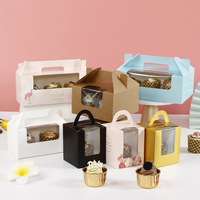 Neu Eingetroffene Tragbare Bento-Kuchen- und Cupcake-Box mit Sichtfenster Transparente Pyramidenförmige Box für Kuchen & Desserts