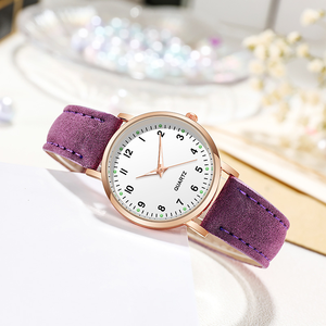 LP52 Women's Luminous Hands Simple Design Watches Ladies Quartz Analog Luxury Watch Small Round Leather Band Alloy Case <strong>Clock</strong> - Product Image 5