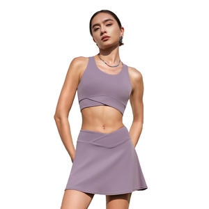 Ensemble <span class=keywords><strong>de</strong></span> tenues <span class=keywords><strong>de</strong></span> <span class=keywords><strong>tennis</strong></span> pour femmes <span class=keywords><strong>de</strong></span> haute qualité en gros soutien-gorge <span class=keywords><strong>de</strong></span> sport col en U respirant détachable Yoga Fitness débardeur avant court pour - Product Image 5