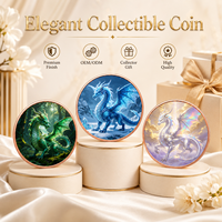 Pièce de monnaie en cuivre pur 999 de 5 oz, série Dragon Western personnalisée, relief 3D, couleur UV, médaille d'art de collection, pièces de monnaie originales