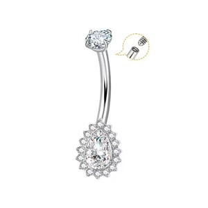 Anello da <span class=keywords><strong>ombelico</strong></span> in titanio con zirconi per bambini, personalizzato, alla moda, gioielli <span class=keywords><strong>piercing</strong></span>, fornitore di fabbrica - Product Image 5