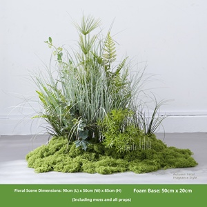 Plantes vertes artificielles pour aménagement paysager, fausse mousse, arrangements floraux de mariage, combinaison décorative, herbe artificielle de luxe pour intérieur - Product Image 6