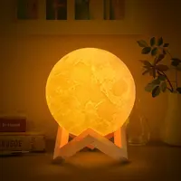 ירח אור 3D הדפסת ירח גלוב מנורה, 3D זוהר ירח מנורת עם מעמד, לונה ירח מנורות לילה אור שינה בבית ילדים