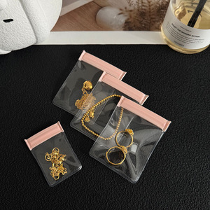 High Quality EVA Translucent Jewelry <b>Bag</b> Ring Necklace Earring Packaging Pouch <b>Bag</b> Pink Dustproof Zipper <b>Bag</b> with Logo Custom - Product Image 1