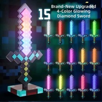 Ensemble de lampes de nuit LED inspirées des jeux, lampe torche épée et bloc de minerai pour la décoration de chambre d'enfant