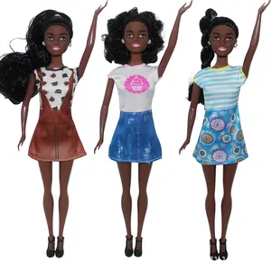 Hot sale wholesale African black 30cm dolls in bags, various optional children's dolls and toy accessories