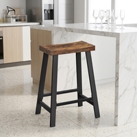 Chaise de salle à manger de style industriel pour la maison et la cuisine, avec assise en bois et structure métallique robuste et épaisse