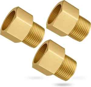 1/2" Female x 1/2" Male NPT Thread Brass Hex Adaptor 1200psi High Pressure Brass Pipe Fitting