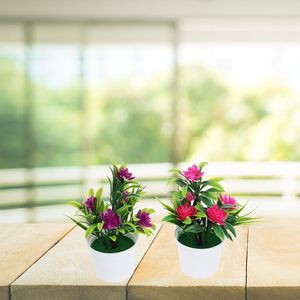 Plante artificielle en pot à cinq pétales, type bonsaï vert, avec roses en mousse, pour la photographie de robes de mariée en intérieur et les célébrations de Thanksgiving - Product Image 5
