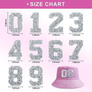 Lot de numéros thermocollants en strass, appliques numérotées en strass à coudre pour vêtements DIY - Product Image 3