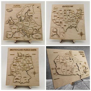 Tùy Chỉnh Khác Nhau Đất Nước Bản Đồ Câu Đố Bằng Gỗ Câu Đố Cho Trẻ Em 3D Bằng Gỗ <span class=keywords><strong>Canada</strong></span> Bản Đồ Câu Đố Với Đứng - Product Image 6