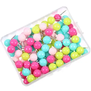 10 Colors 9.5*20mm Quality Plastic Colorful Round Head Ball Map Push Pin Thumb Tack for DIY and Marking Locations