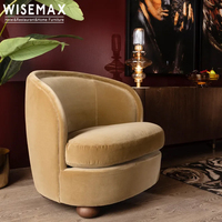 Canapé d'appoint de luxe WISEMAX FURNITURE en tissu velours italien moderne, avec accoudoirs incurvés, une place, pour hôtel ou salon