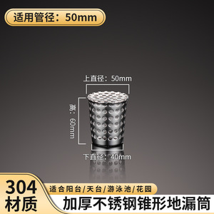 <span class=keywords><strong>Drenaje</strong></span> de Piso de Acero Inoxidable 304 de Doble Propósito, Inserto de Pared con Orificios Laterales, Forma Cónica, Filtro Anti-Ratones, Tubo de <span class=keywords><strong>Drenaje</strong></span> de 110 mm - Product Image 6