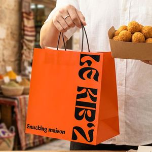 Custom Eco-Friendly Disposable Restaurant Kraft Paper Container Custom Logo <b>Biodegradable</b> Recyclable Craft Fast Food <b>Packaging</b> - Product Image 2
