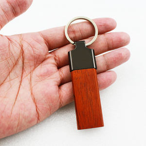 Oneway – porte-clés vierge de haute qualité, anneau personnalisable avec logo en métal, porte-clés en bois de bambou - Product Image 2