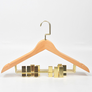 Bán Buôn Chất Lượng Hàng Đầu Gỗ Phù Hợp Với Móc Áo Biểu Tượng Tùy Chỉnh Vàng Móc Treo Bằng Gỗ Tự Nhiên Móc Cho Quần Áo Cửa Hàng - Product Image 2