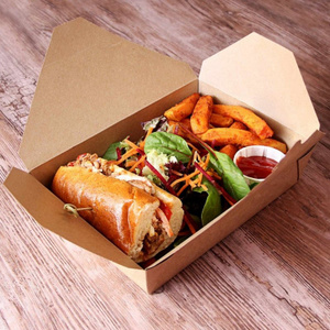 Boîtes en papier kraft biodégradables personnalisées à emporter pour <span class=keywords><strong>sandwich</strong></span> sushi chewing-gum contenants alimentaires gaufrage mat - Product Image 3