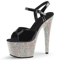 Chaussures de danse exotique pour la pole dance, les boîtes de nuit et les bars, talons fins classiques à bout ouvert de 7 pouces, effet pop flash, talons fins