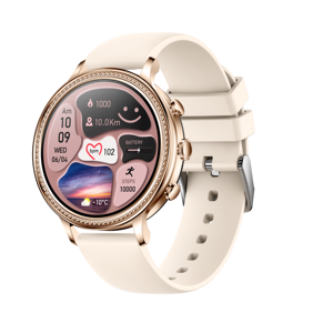 ساعة ذكية نسائية V60 للنساء مع ميزة الاتصال عبر البلوتوث، متوافقة مع هواتف أندرويد وآيفون، ساعة ذكية أنيقة - Product Image 3