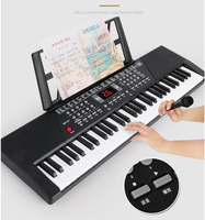 Badu 61-Keys Piano Keyboards Musical Keyboard New Semi-Professional Digital Synthesizer for Children Plastic Material Black/Pink