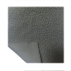 Solid knitted warm soft black sherpa fleece lining fabrics 260GSM Polyester Sherpa Fabric/Velvet Polyester fabric