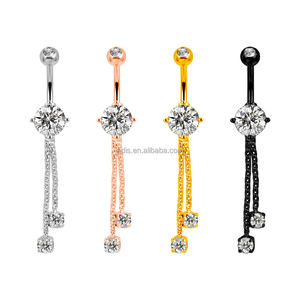 स्टेनलेस स्टील की भेदी गहने श्रृंखला के साथ डबल ज्वेल्ड cz के साथ डबल गहने cz cz - Product Image 1