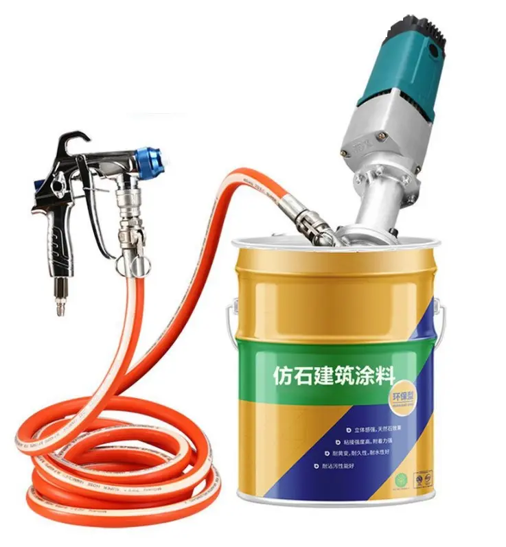 Small steel gun real stone paint spraying machine all-in-one external wall fireproof waterproof paint putty new spraying machine