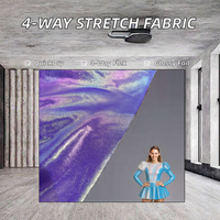 Tissu extensible 4 directions respirant en spandex, interlock, pailleté, brillant, irisé, holographique, à pois, à séchage rapide, pour robe de danse