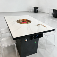 Table de barbecue commerciale Jilu à base stable, sans fumée et auto-purifiante, avec échappement inférieur pour la restauration intérieure