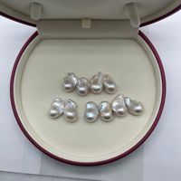 Perles en forme de baroque blanches Super brillantes, livraison gratuite, 13-15mm, en vrac, sans trou, fait à la main, grande taille