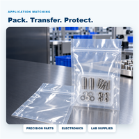 Sacs refermables laminés transparents, épaisseur personnalisée, pochettes composites refermables, directement de l'usine