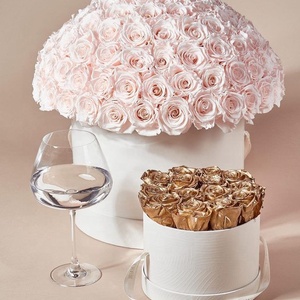 Fiori conservati rotondi su misura del fiore di rosa di infinito su misura rosa reale a forma di cupola all'ingrosso - Product Image 4
