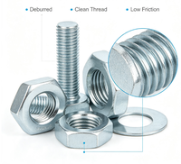 Kit de boulons, écrous et rondelles en acier au carbone hexagonal forgé à froid, usinés par électroérosion, sur mesure OEM, haute résistance à la traction, anti-desserrage, pour équipements industriels