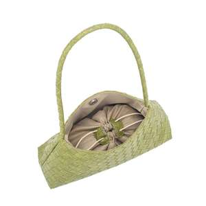 Sac de voyage coloré en cuir PU tressé, style mode féminin, doublure polyester, fermeture ouverte, moins de 20L, bandoulière unique - Product Image 1