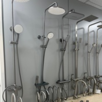 Système de panneaux de douche de luxe intelligents à affichage LED, avec robinet en céramique, en acier inoxydable, pour SPA, massage et cascade