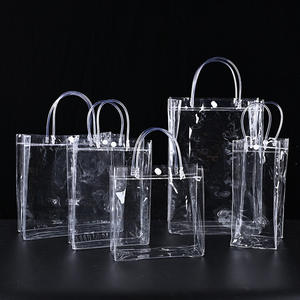 ถุงของขวัญพลาสติกใสแบบมีหูหิ้ว ใช้ซ้ำได้ ถุงหิ้วพลาสติก PVC ใสสำหรับใส่ของช้อปปิ้ง - Product Image 2