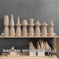 Jouets en bois de hêtre naturel gravés et sculptés en gros, décoration, marionnettes, poupées, artisanat, non peints, bricolage, poupées en bois