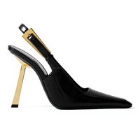 Nouvelles sandales slingback à talon haut et bout carré, style européen et américain, en cuir verni avec semelle en caoutchouc et intérieur en microfibre, collection été 2026