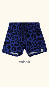Pantalones Cortos con Estampado de Leopardo para Hombre, Cintura Elástica con Cordón, Pantalones Cortos Casuales de Verano, Color Crema Cobalto, Estampado Animal, Buena Calidad - Product Image 4