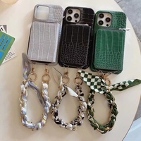Top vente en gros conception pour Iphone couverture de téléphone portable luxe Crocodile Pu cuir avec porte-carte lanière étui de téléphone