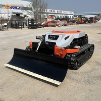Mesin Pemotong Rumput Robot Tenaga Kuat Versi Terbaru, Mesin Pemotong Rumput Otomatis 900mm dengan Roda Karet dan Pisau Buldoser