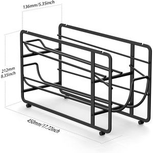 Support de présentation en métal pour distributeur de canettes de soda empilable à deux niveaux de type debout en fil <span class=keywords><strong>noir</strong></span> - Product Image 5