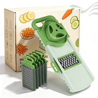 Mandoline multifonction 5 en 1 pour légumes, râpe à pommes de terre, trancheuse, lames interchangeables pour carotte, concombre, patate douce
