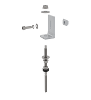 Support de fixation en aluminium pour panneaux solaires sur toit en tôle, avec pied en L et solution de fixation par boulon, pour l'installation de panneaux solaires