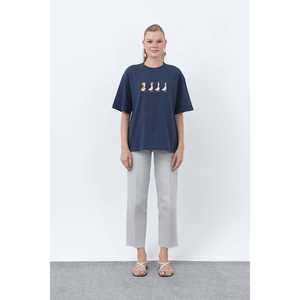 เสื้อยืดลายเป็ดสำหรับผู้หญิง ผ้าฝ้ายเจอร์ซีย์ 100% แขนปกติ ดีไซน์ระบายอากาศได้ดี - Product Image 3