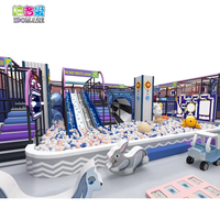 Parc d'attractions intérieur commercial avec trampoline, zone de saut et toboggan, aménagement personnalisé en plastique pour projets FEC, certifié CE ASTM